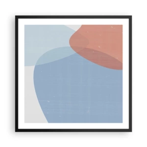 Affisch i svart ram - Pastellfärgade relationer - 60x60 cm