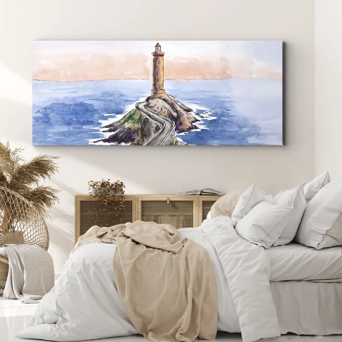 Canvastavla - Bild på duk - Vänd mot havet - 160x50 cm