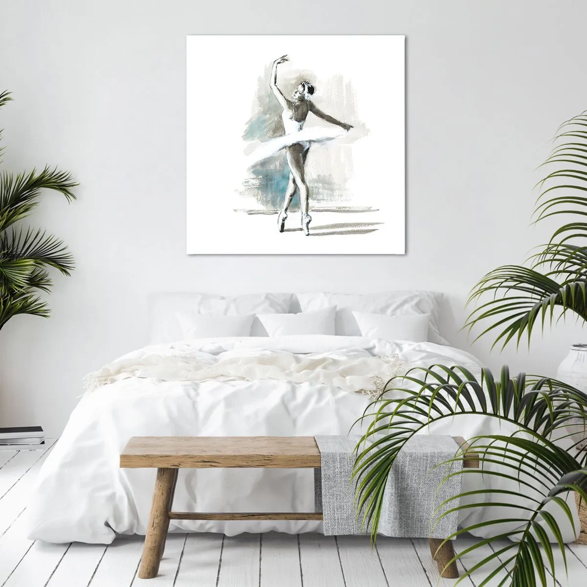 Canvastavla - Bild på duk - Förtrollad i en svan - 60x60 cm