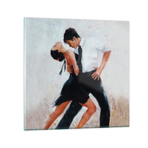 Glastavla - Bild på glas - Mina drömmars tango - 40x40 cm