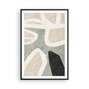 Affisch i svart ram - Komposition med svart motiv - 61x91 cm