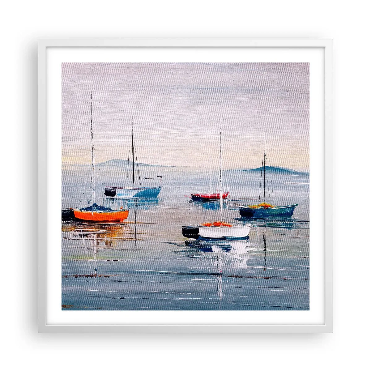 Affisch i vit ram - En välförtjänt vila - 60x60 cm