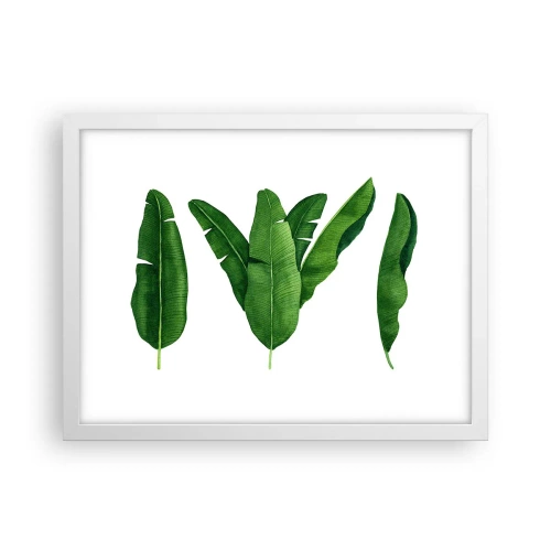 Affisch i vit ram - Grön symmetri - 40x30 cm