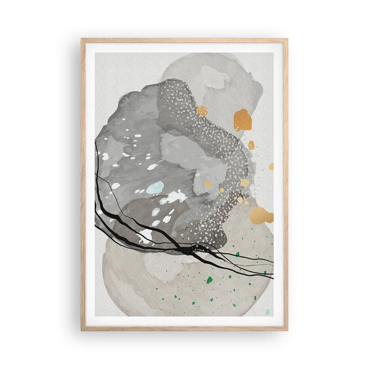 Affisch i ram av ljusek - Organisk komposition - 70x100 cm