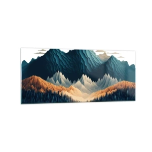 Glastavla - Bild på glas - Perfekt bergslandskap - 120x50 cm