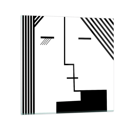 Glastavla - Bild på glas - Bara en kyss - 30x30 cm