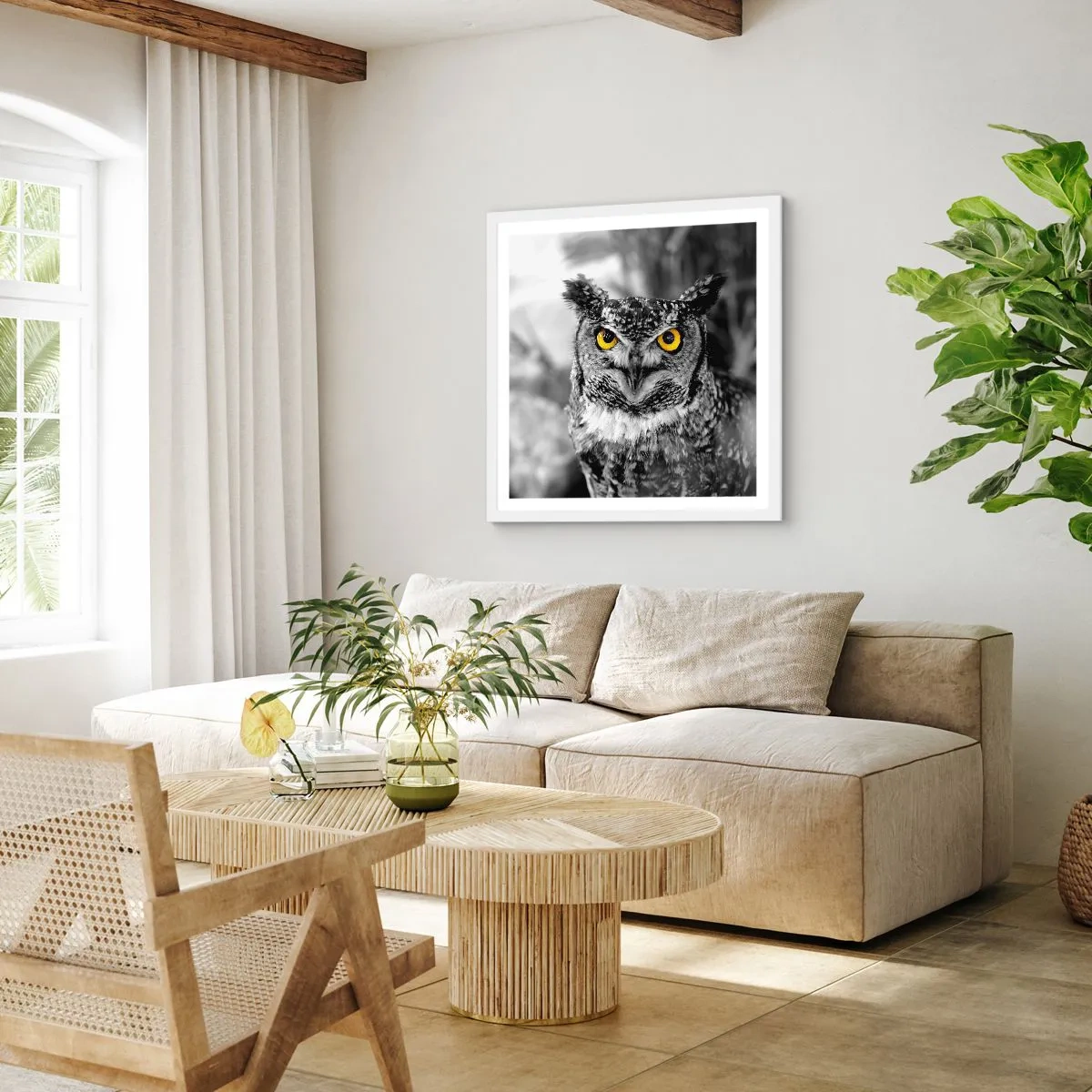 Affisch i vit ram - Inget kommer undan - 30x30 cm