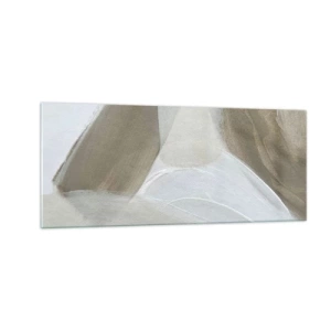 Glastavla - Bild på glas - Våg av vitt - 100x40 cm