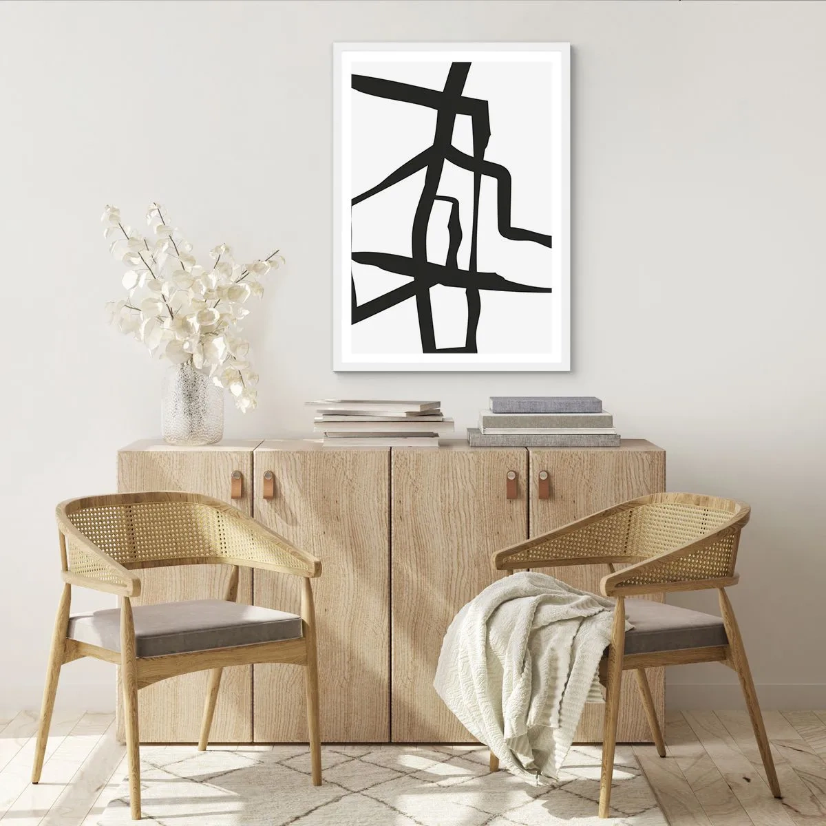 Affisch i vit ram - Svartvit konstruktion - 50x70 cm