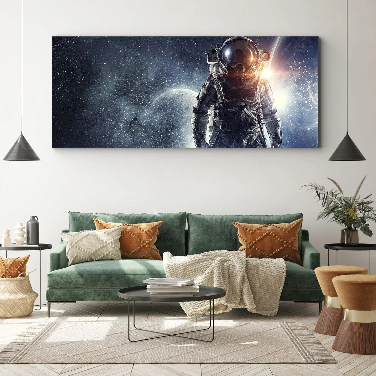 Canvastavla - Bild på duk - Äventyr i rymden - 100x40 cm