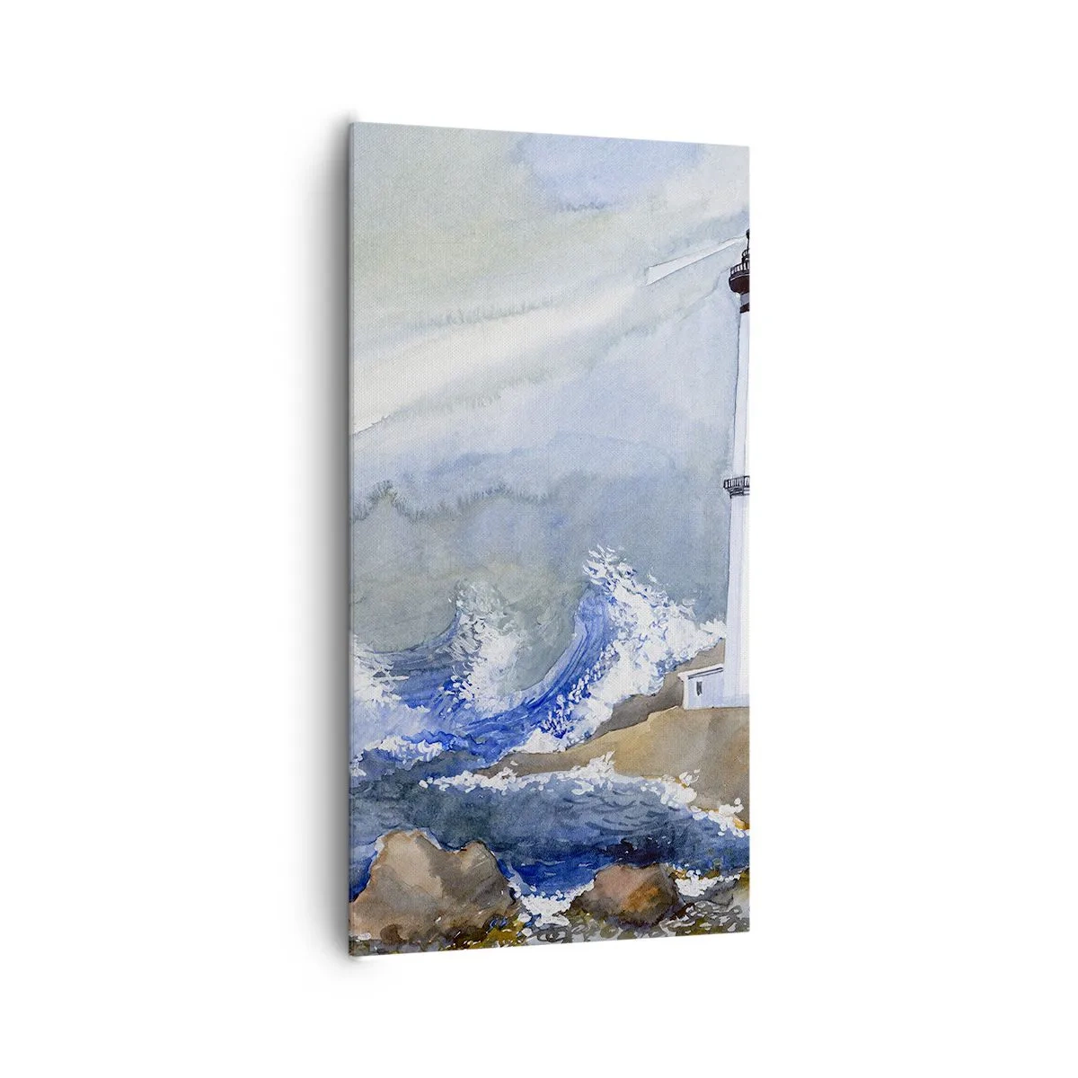 Canvastavla - Bild på duk - Mot mörkret och stormen - 65x120 cm