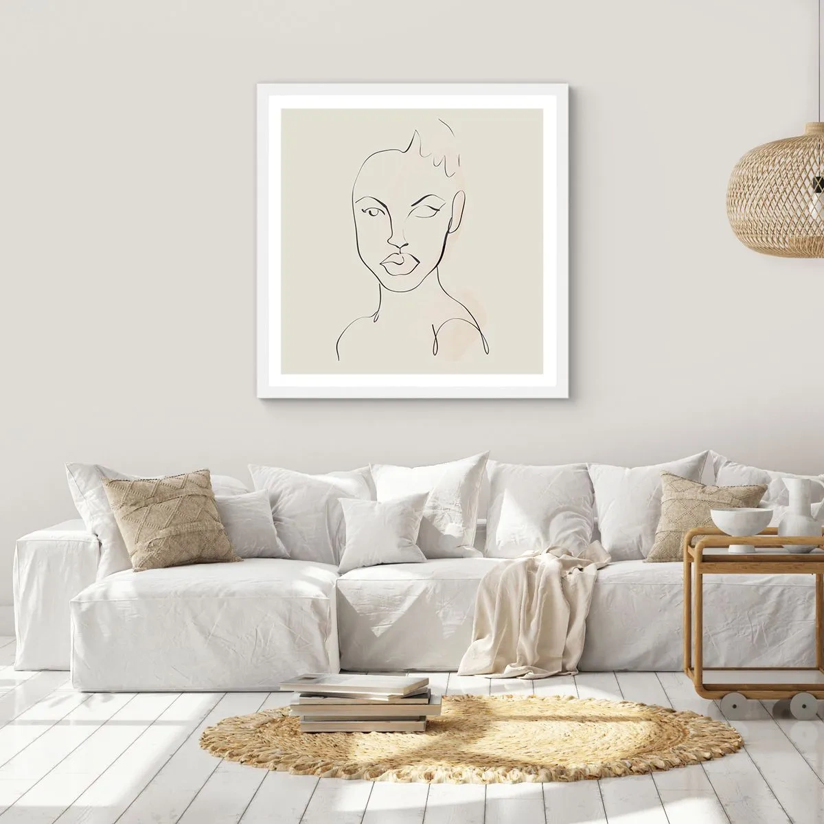 Affisch i vit ram - Sensualitetens kontur - 40x40 cm