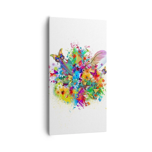 Canvastavla - Bild på duk - Glädjebukett - 55x100 cm