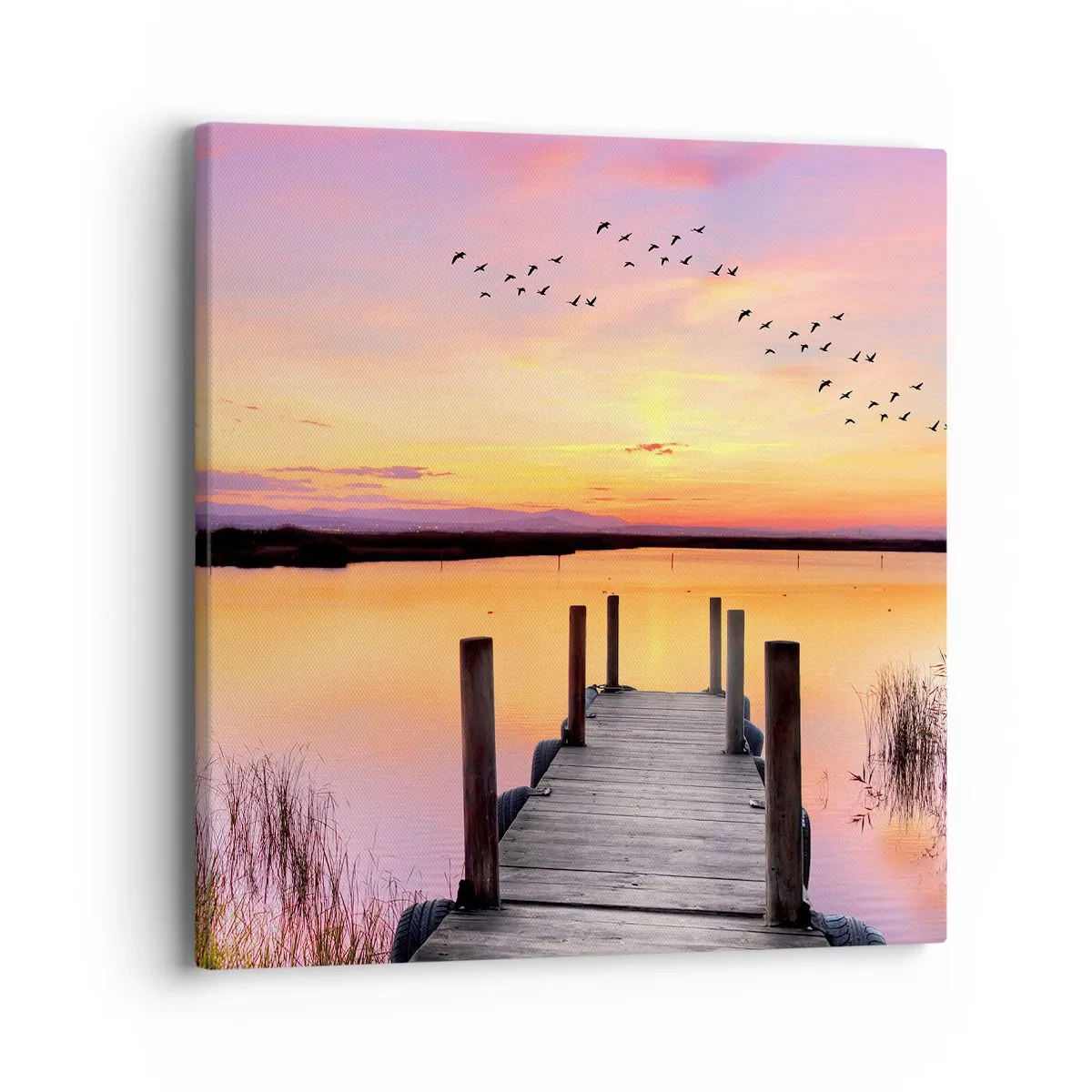 Canvastavla - Bild på duk - Tyst viol gryning - 40x40 cm