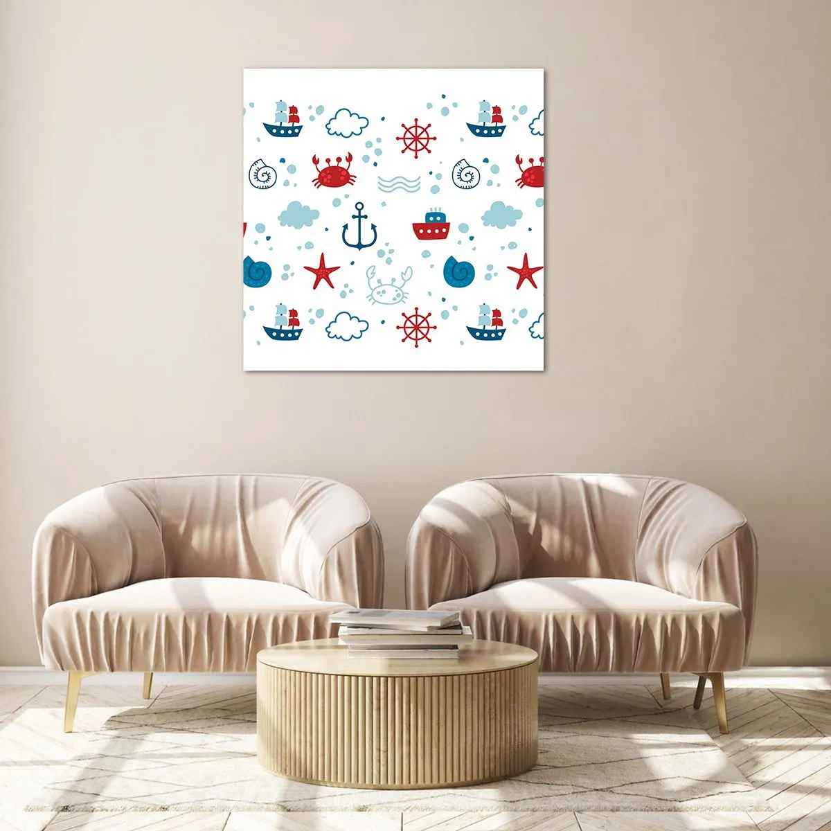 Glastavla - Bild på glas - Marin saga - 40x40 cm