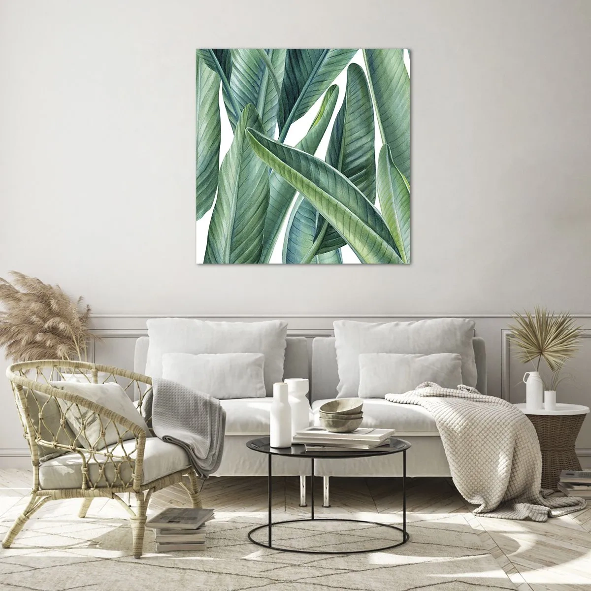 Glastavla - Bild på glas - Grönskan i sig själv - 60x60 cm