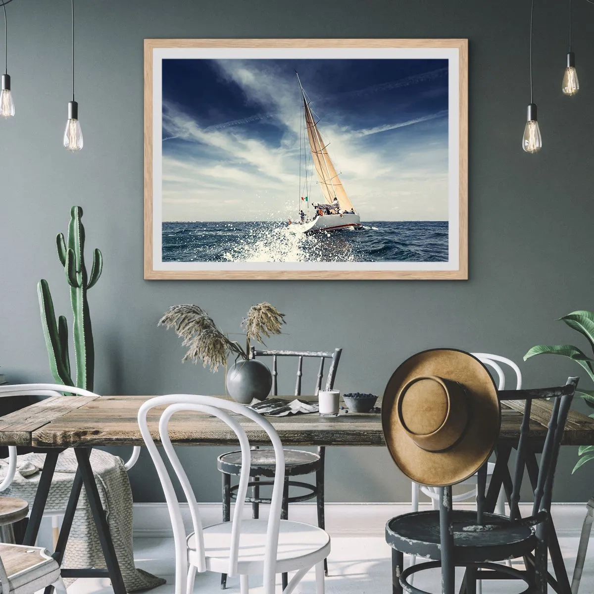 Affisch i ram av ljusek - De hinner inte ikapp oss! - 91x61 cm