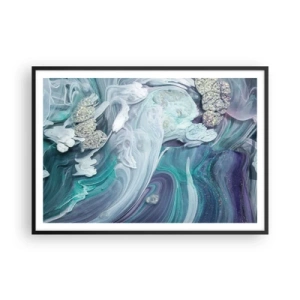 Affisch i svart ram - Blåhetens strömmar - 100x70 cm
