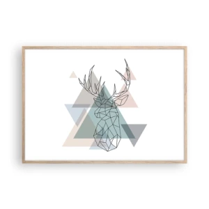 Affisch i ram av ljusek - I en geometrisk skog - 100x70 cm