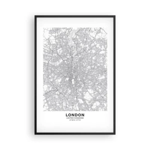 Affisch i svart ram - Karta över London-labyrinten - 61x91 cm