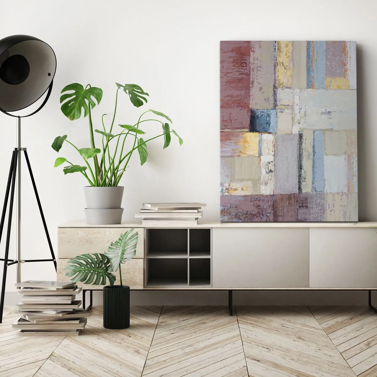 Canvastavla - Bild på duk - Geometrins lugn - 45x80 cm
