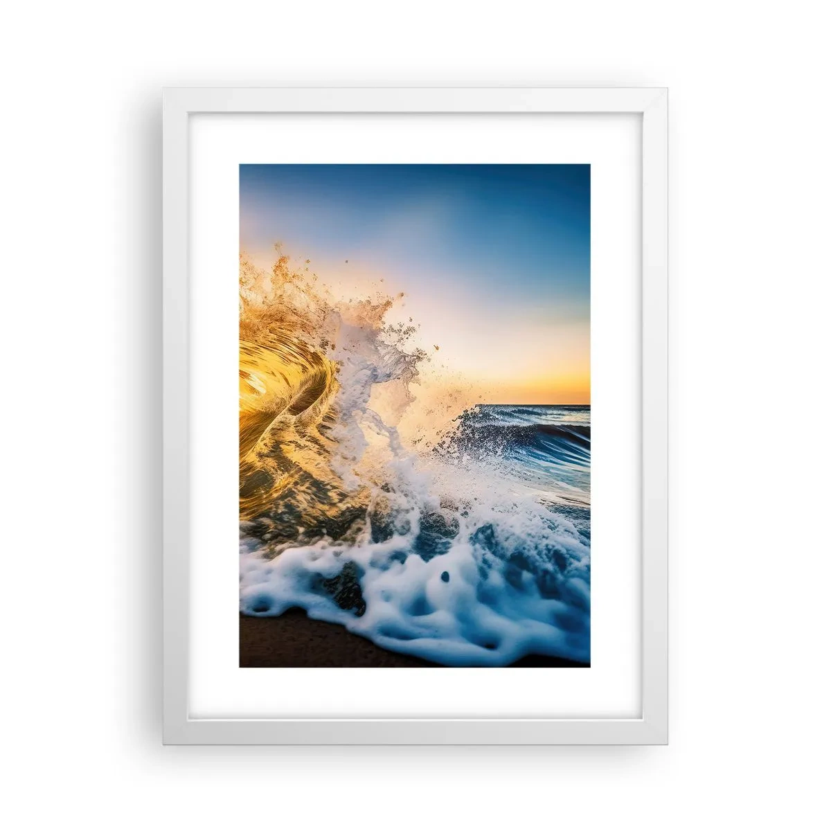 Affisch i vit ram - Lek i sanden - 30x40 cm