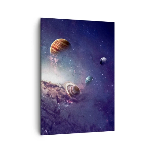 Canvastavla - Bild på duk - Sol- och danssystem - 50x70 cm