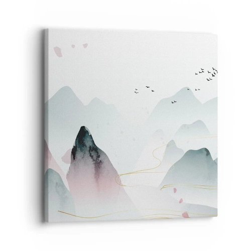 Canvastavla - Bild på duk - Över topparna - 30x30 cm