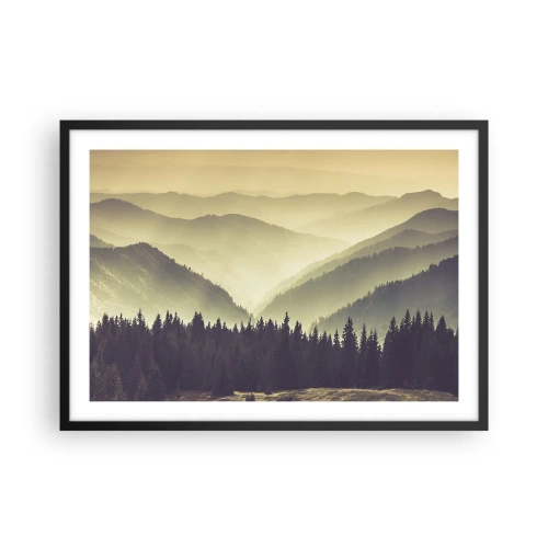 Affisch i svart ram - Bortom bergen... - 70x50 cm