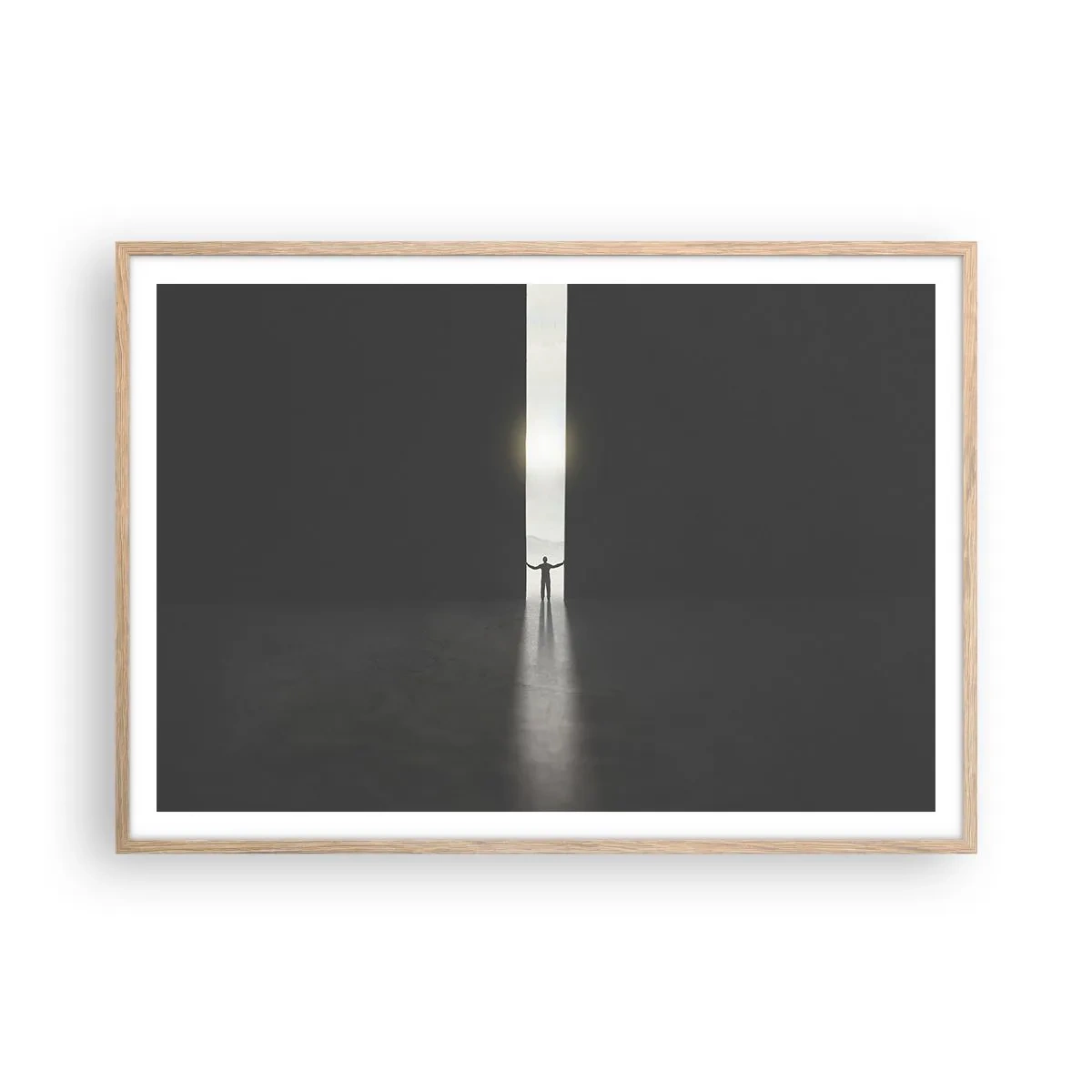 Affisch i ram av ljusek - Ett steg mot den ljusa framtiden - 100x70 cm