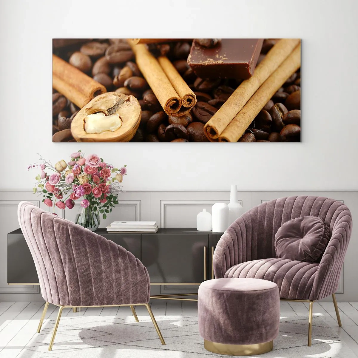 Glastavla - Bild på glas - Aromkonsert - 100x40 cm