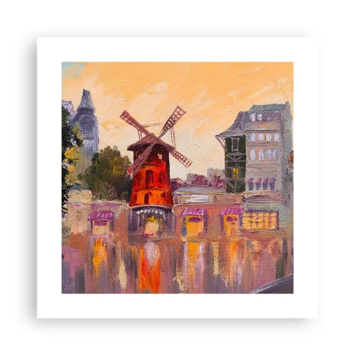 Affisch - Ikoner av Paris – Moulin Rouge - 40x40 cm