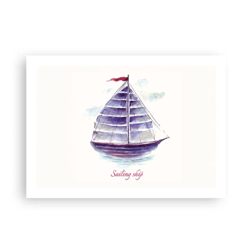 Affisch - Fulla seglar och lugnt vatten - 70x50 cm