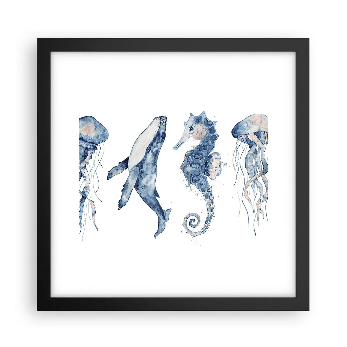 Affisch i svart ram - Havets under - 30x30 cm