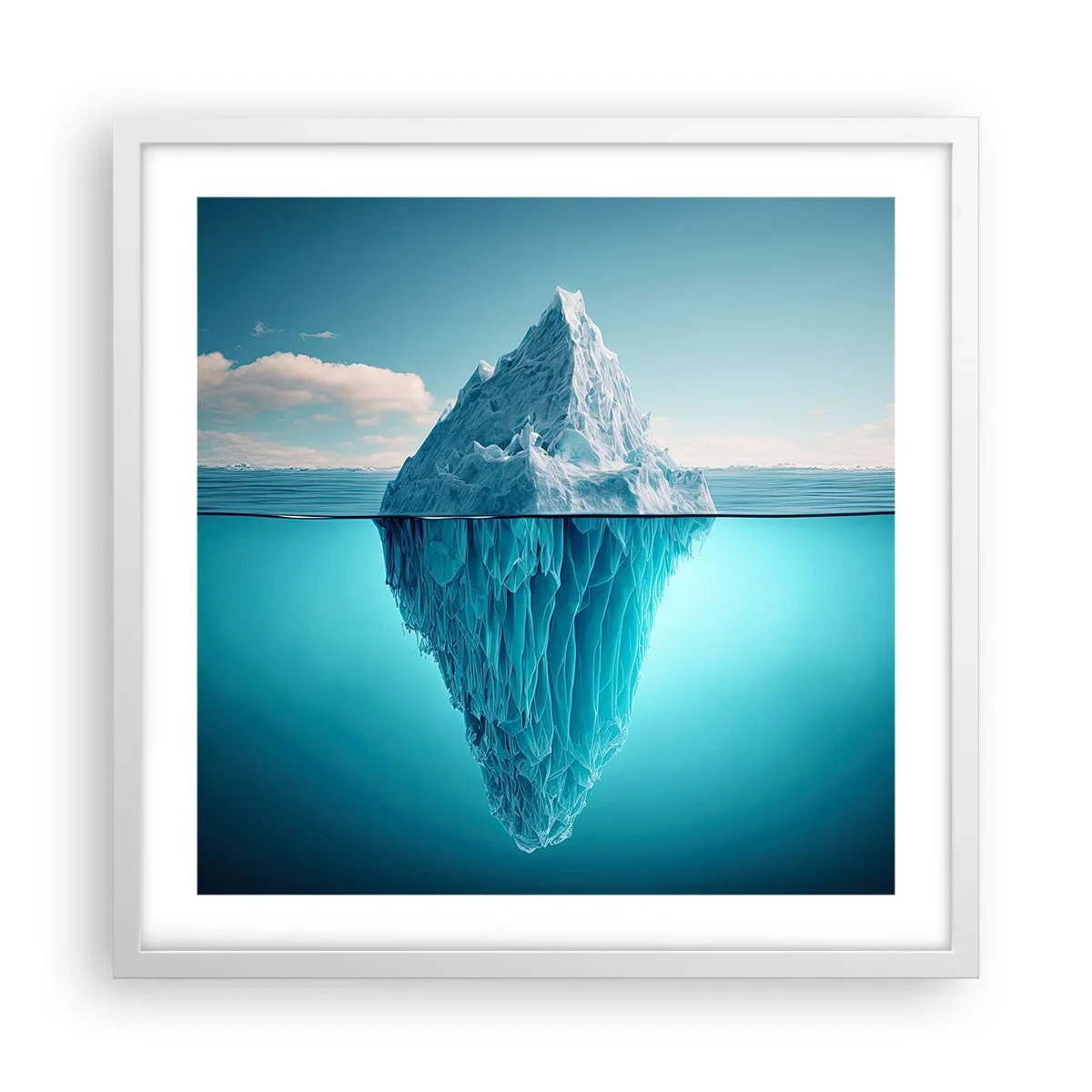 Affisch i vit ram - Isdrottning - 50x50 cm