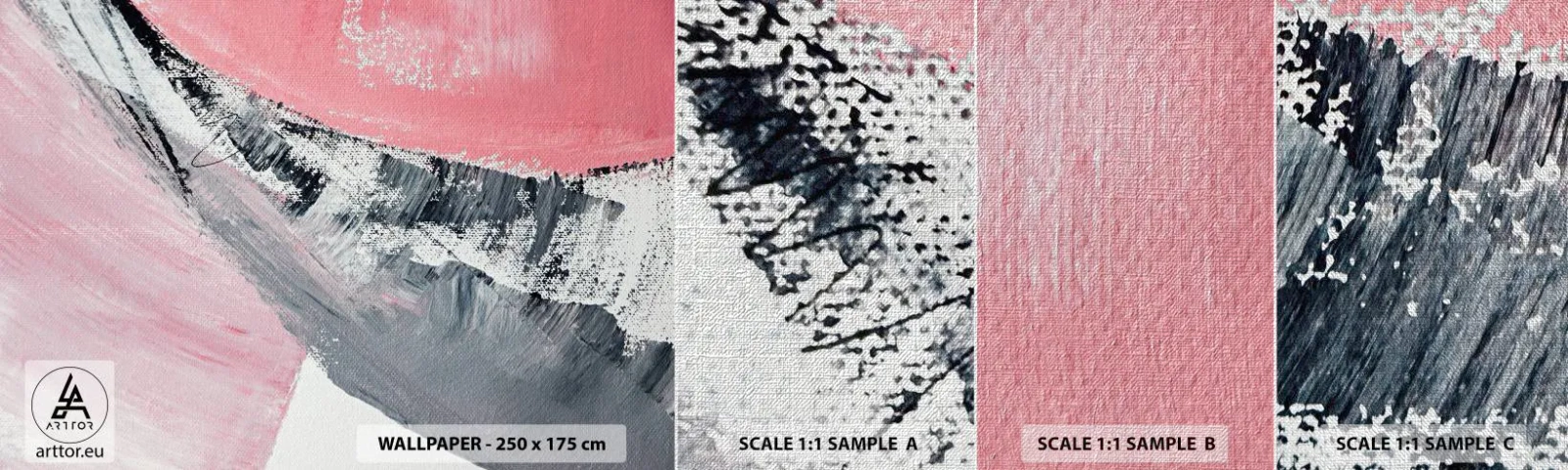 Provbit av fototapet Premium Canvas - Anpassad komposition - Abstraktion, Bit, Pastell färger - 100x30 cm