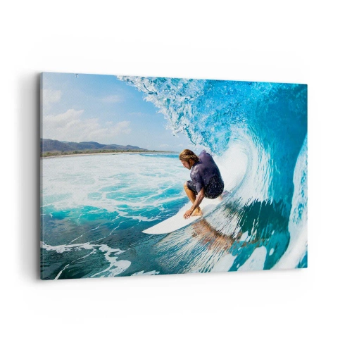 Canvastavla - Bild på duk - Dansar med vågorna - 100x70 cm