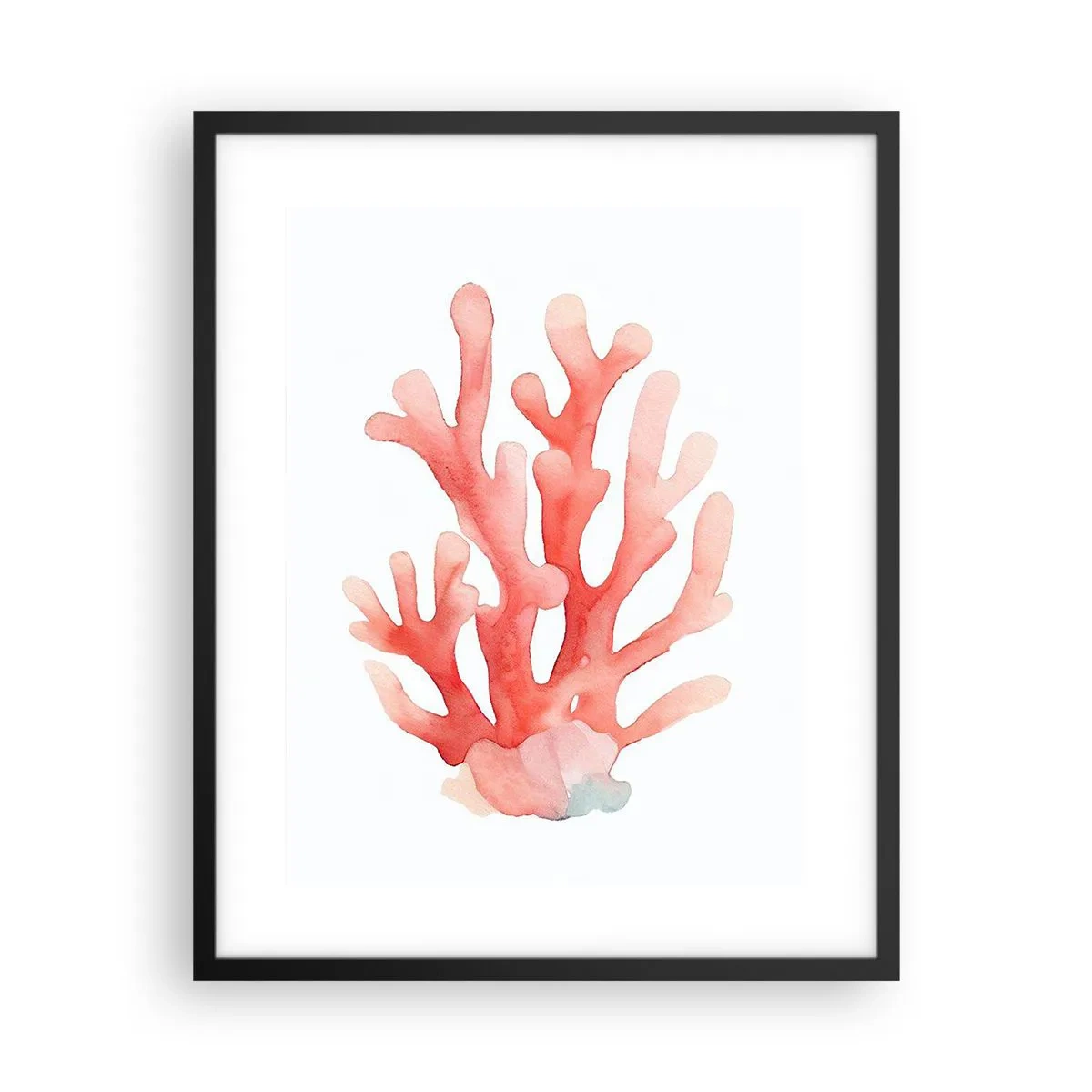 Affisch i svart ram - Korallfärgad korall - 40x50 cm