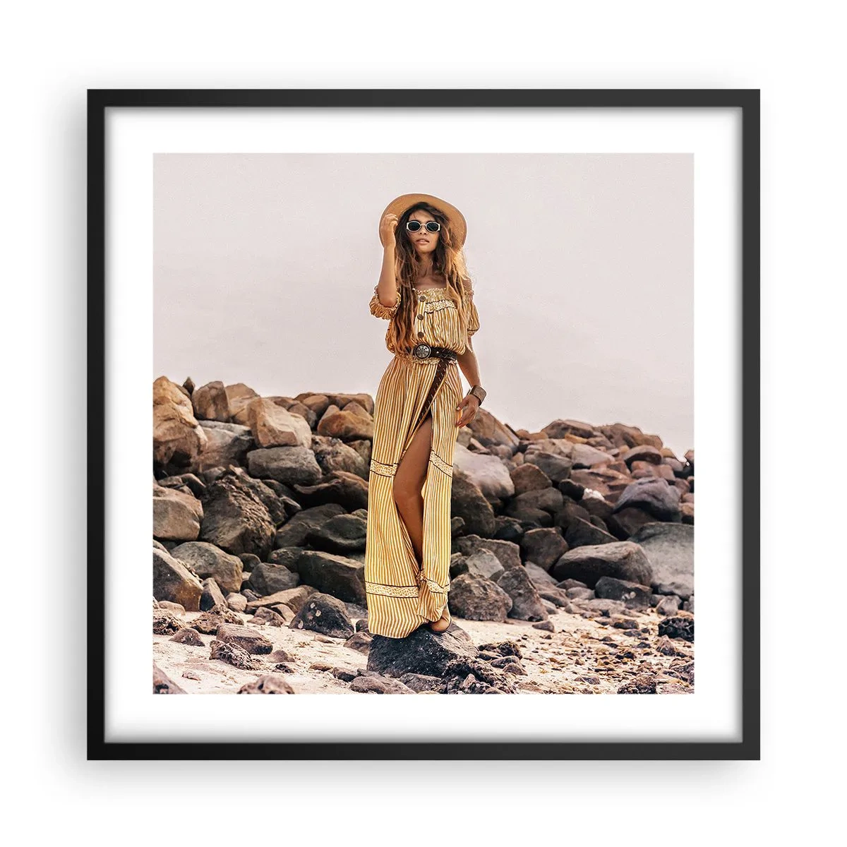 Affisch i svart ram - Stenarnas magi - 50x50 cm