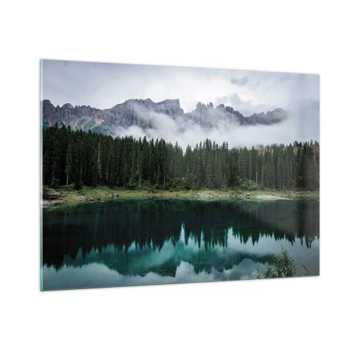 Glastavla - Bild på glas - Tyst, tyst, väck inte sovande vatten... - 100x70 cm