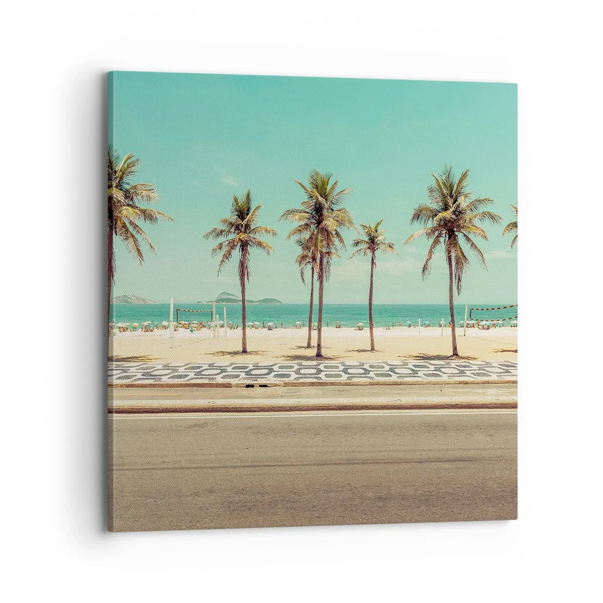 Canvastavla - Bild på duk - På stranden - 70x70 cm