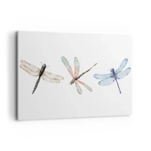 Canvastavla - Bild på duk - Viktlösa trollsländor - 100x70 cm
