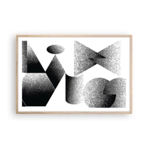 Affisch i ram av ljusek - Vinklar och ovaler - 91x61 cm