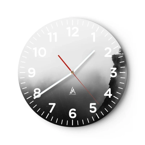 Väggklocka - Klocka på glas - På världens gräns - 30x30 cm