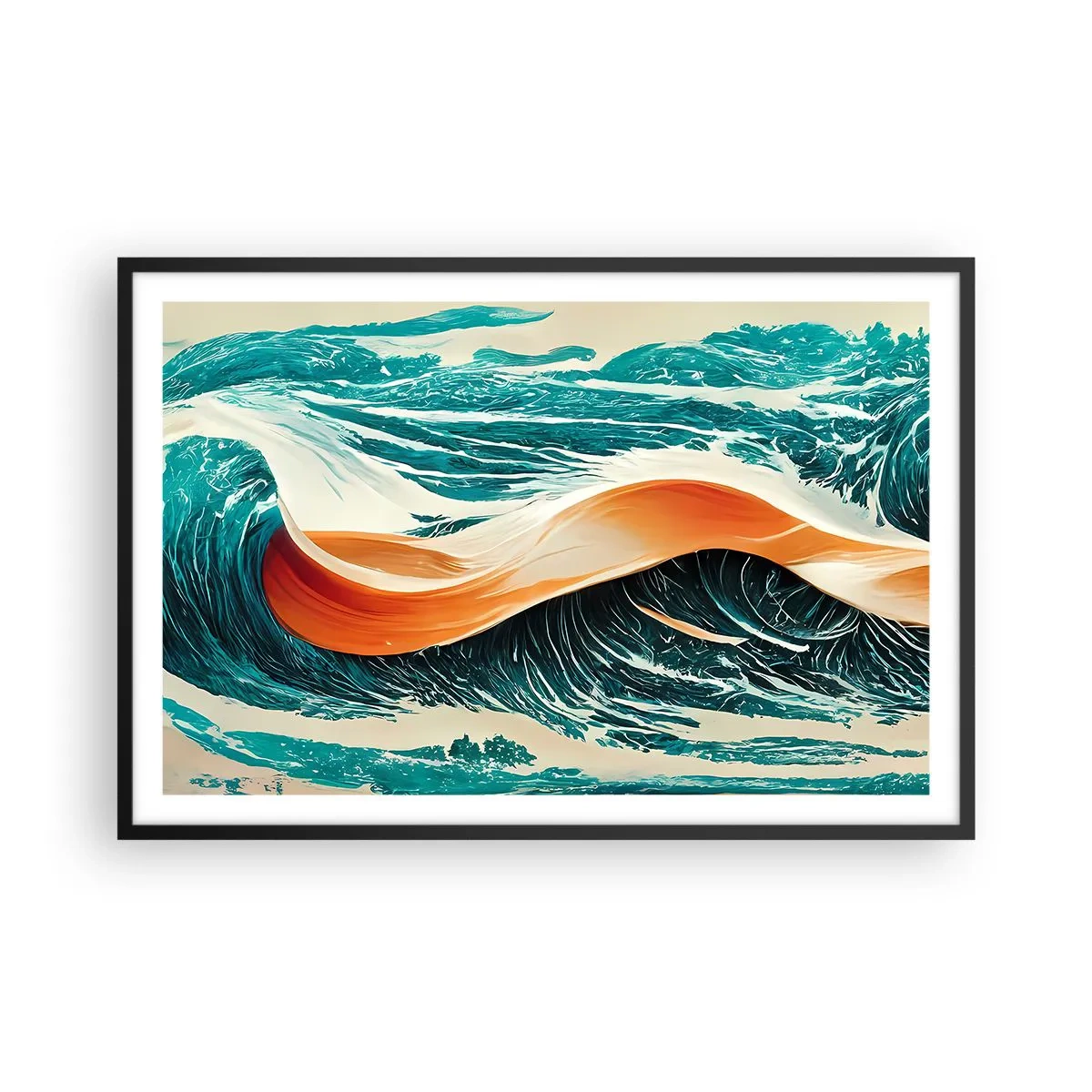 Affisch i svart ram - Surfarens dröm - 91x61 cm