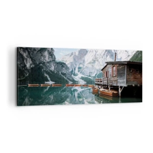 Canvastavla - Bild på duk - Kristallklar fjällmorgon - 100x40 cm