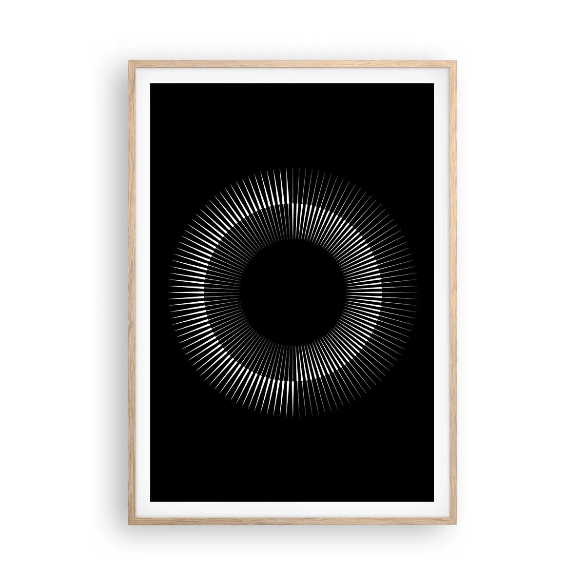 Affisch i ram av ljusek - Svart sol - 70x100 cm