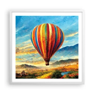 Affisch i vit ram - I tystnad ser man mer - 60x60 cm