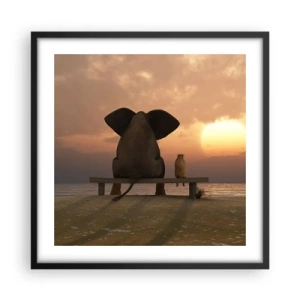 Affisch i svart ram - Det är bra att vara tyst tillsammans - 50x50 cm