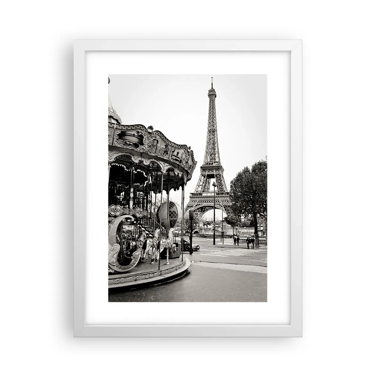 Affisch i vit ram - Nöje endast i Paris - 30x40 cm